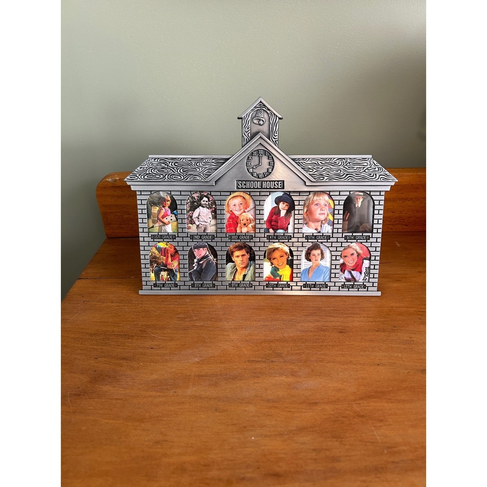School Years Photo Frame Grade 1-12 Silver Pewter Graduation Memory Display